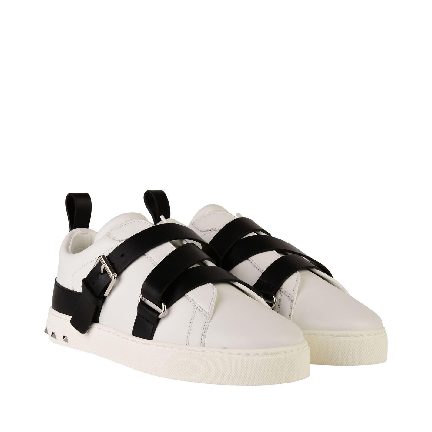 Valentino Leather Punk Strap Trainers 