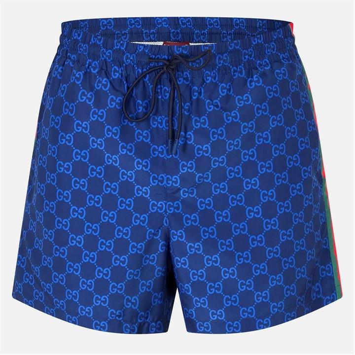 Gucci Gg Supreme Web Stripe Swim Shorts in Blue for Men | Lyst UK