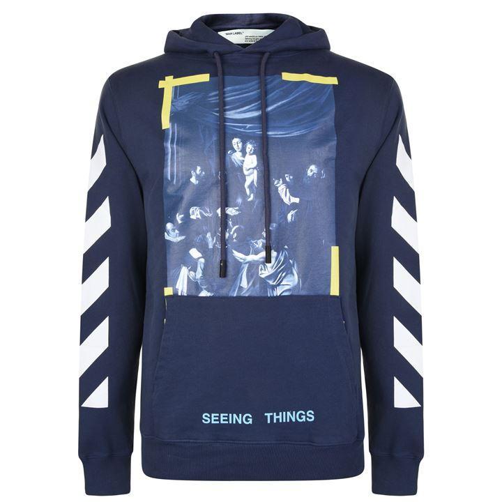navy blue off white hoodie