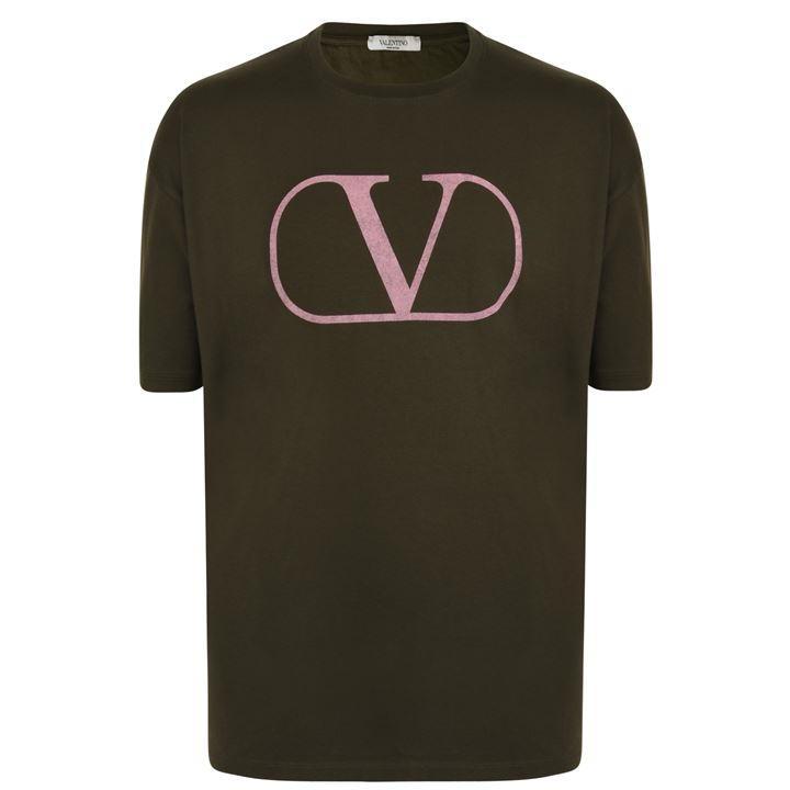Valentino Cotton Vlogo T Shirt In Green For Men Save 62 Lyst