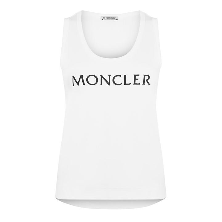 Moncler Chest Logo Vest in White | Lyst UK