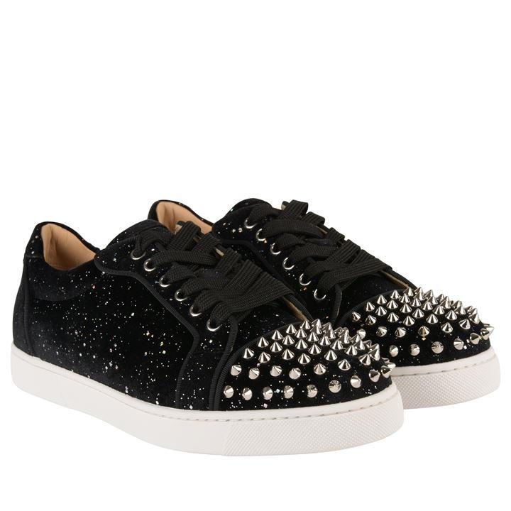 black studded louboutin trainers