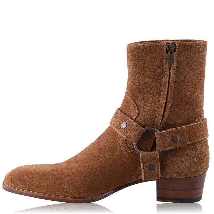 saint laurent wyatt harness boots brown
