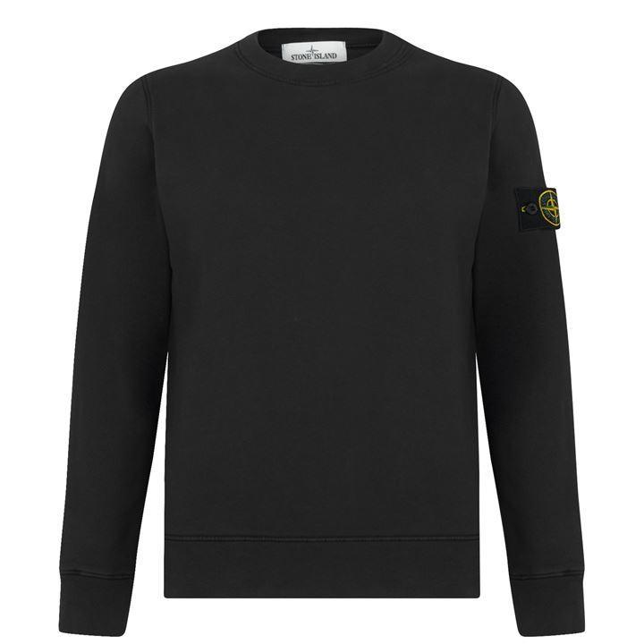 Stone Island Badge Sleeve Heavyweight Sweatshirt in Black for Men | Lyst UK