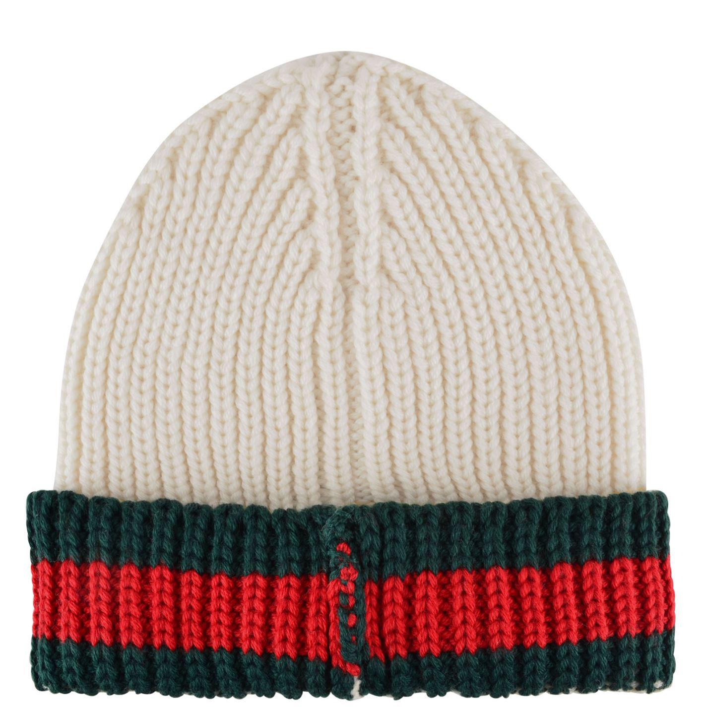 gucci web trim beanie hat