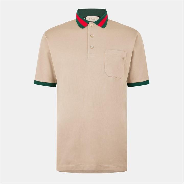Gucci Short-Sleeve Polo Shirt in Natural for Men Lyst UK