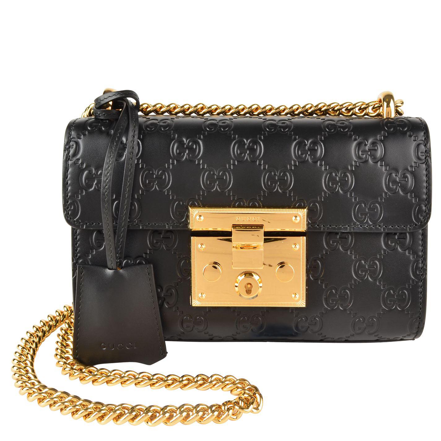 Gucci Leather Padlock Signature Shoulder Bag in Black - Lyst