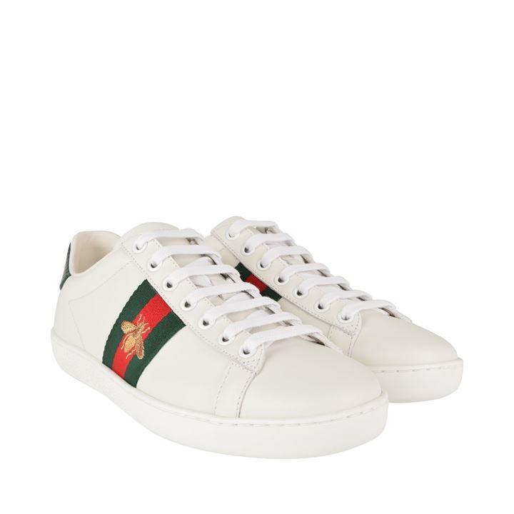 gucci bee trainers womens white