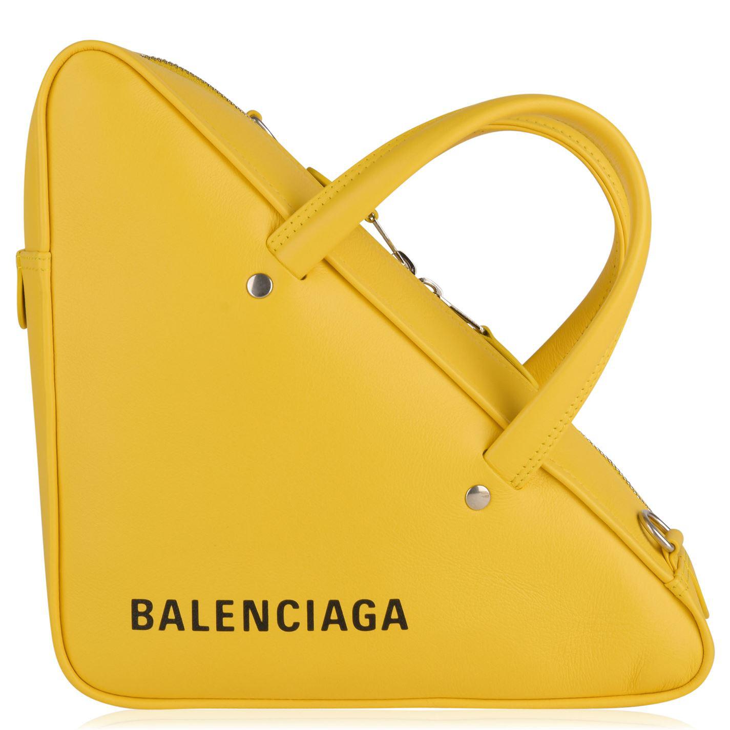 balenciaga yellow triangle bag