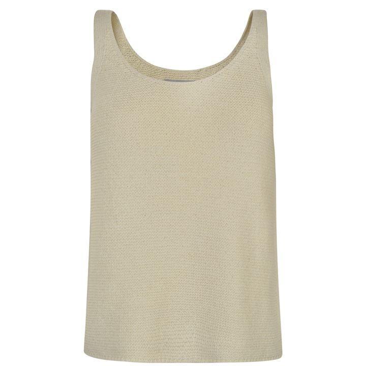 Vince Cotton Textured Tank Top in White - Lyst