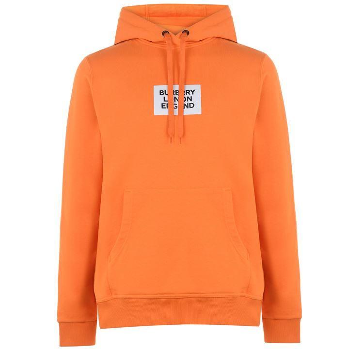 Burberry Logo Print Cotton Hoodie in Orange for Men - Save 54% - Lyst