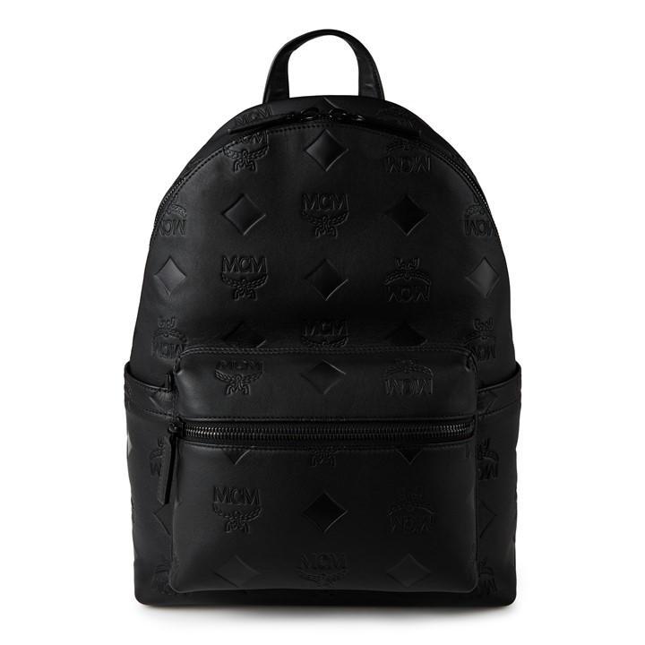 Black and blue mcm backpack discount