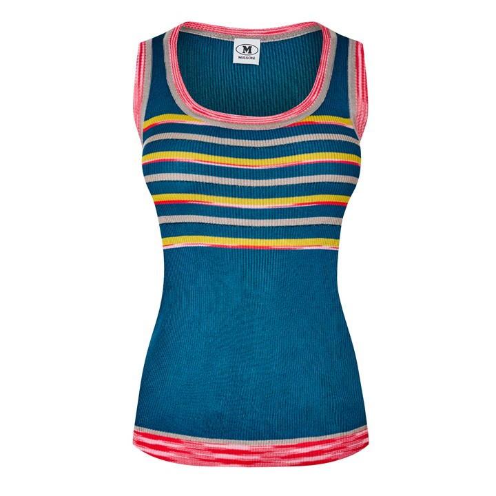 Missoni Striped Knit Tank Top in Blue Lyst UK
