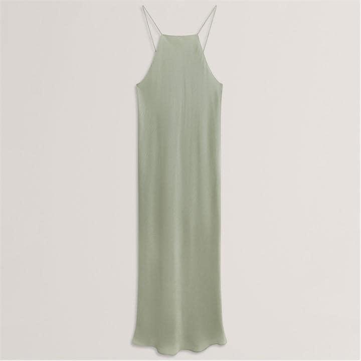 Ted Baker Halter Neck Midi Dress in Green | Lyst UK