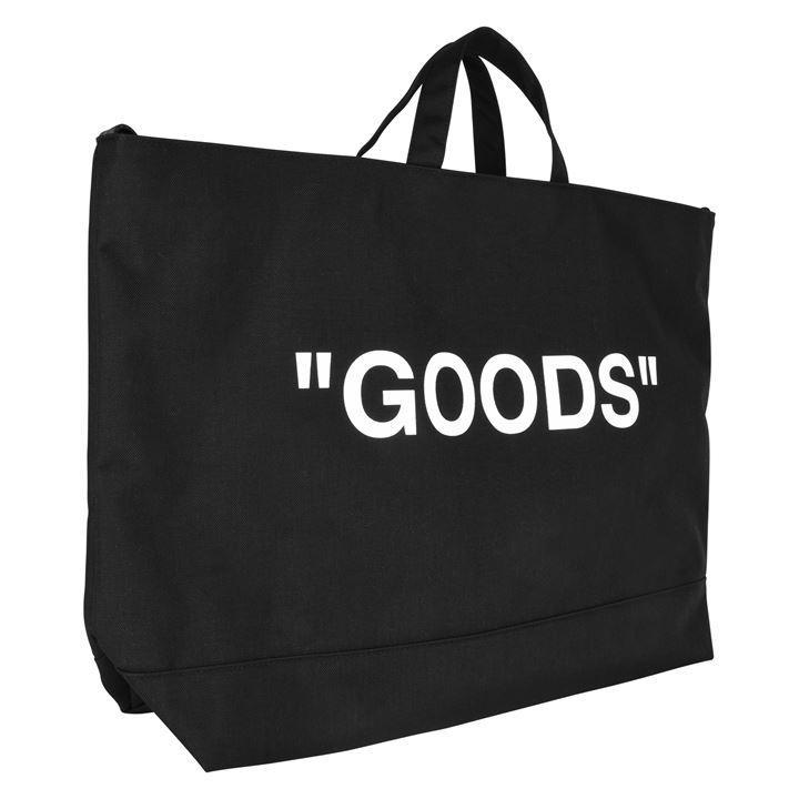 OffWhite c/o Virgil Abloh Canvas Goods Quote Tote Bag in Black / White