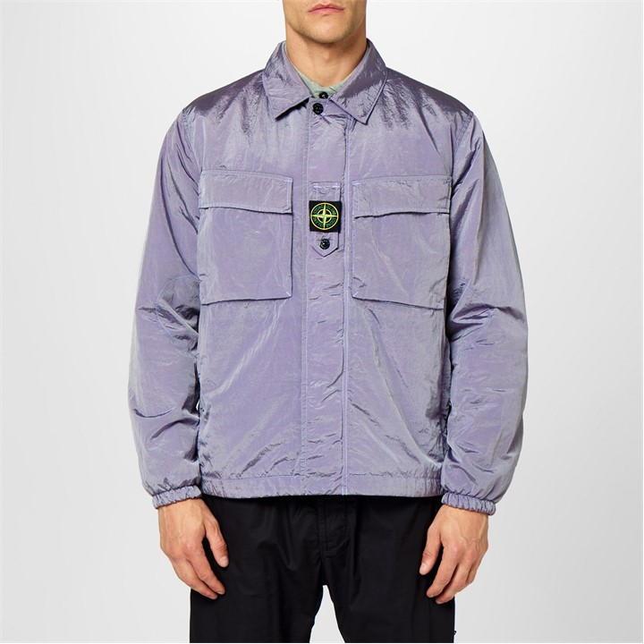 Stone Island Nylon Metal Chest Badge Overshirt in Purple for Men Lyst UK