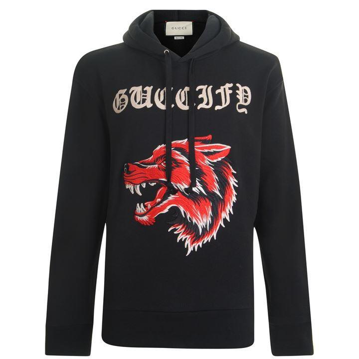 gucci wolf motif hoodie