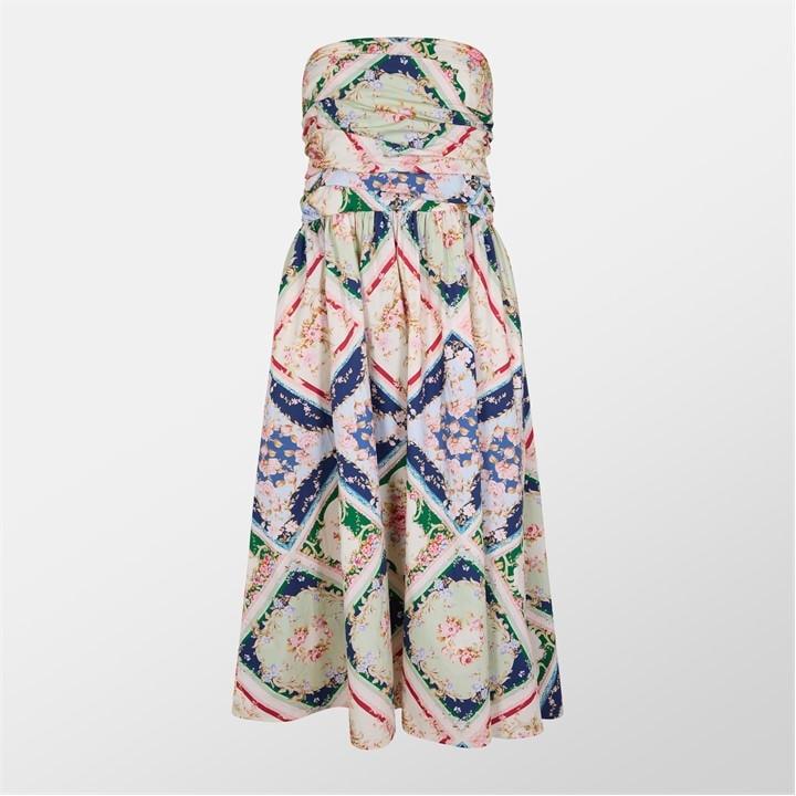 abstract floral bandeau felicity midi dress Nobody's Child's Felicity Dress Is Already a Summer Best-Seller