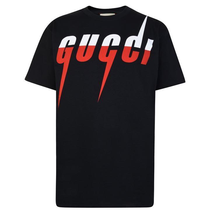 Gucci Black Logo T-shirt for Men - Save 7% - Lyst