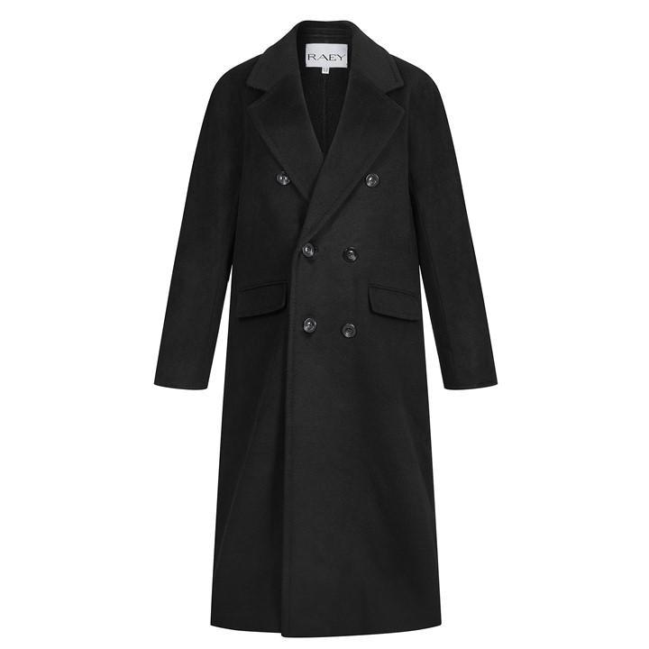Raey Single-Breasted Long Sleeve Boucle Jacket in Black Raey Single-Breasted Long Sleeve Boucle Jacket in Black