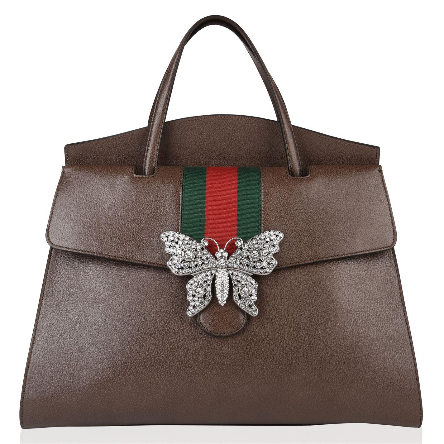 Gucci Leather Totem Butterfly Bag in Brown - Lyst