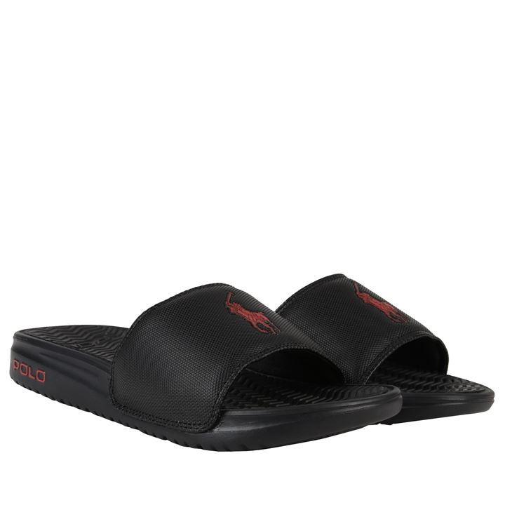 Polo Ralph Lauren Rubber Rodwell Sliders in Black for Men - Lyst