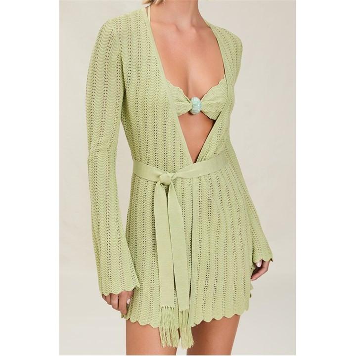 Devon Windsor Ginny Crochet Robe in Green | Lyst UK