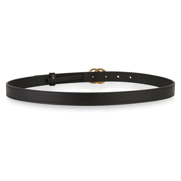 Gucci Leather Marmont Gg Slim Belt in Black - Lyst
