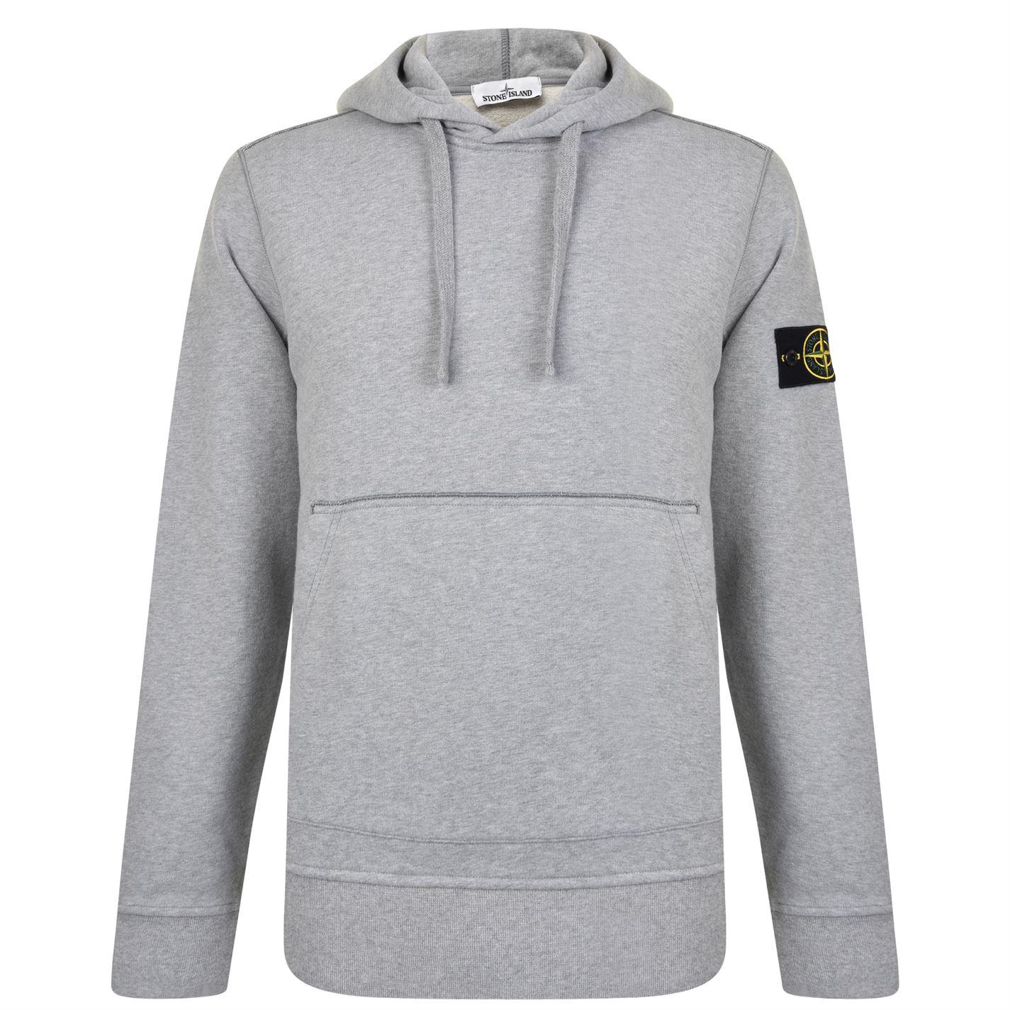 stone island badge hooded sweatshirt