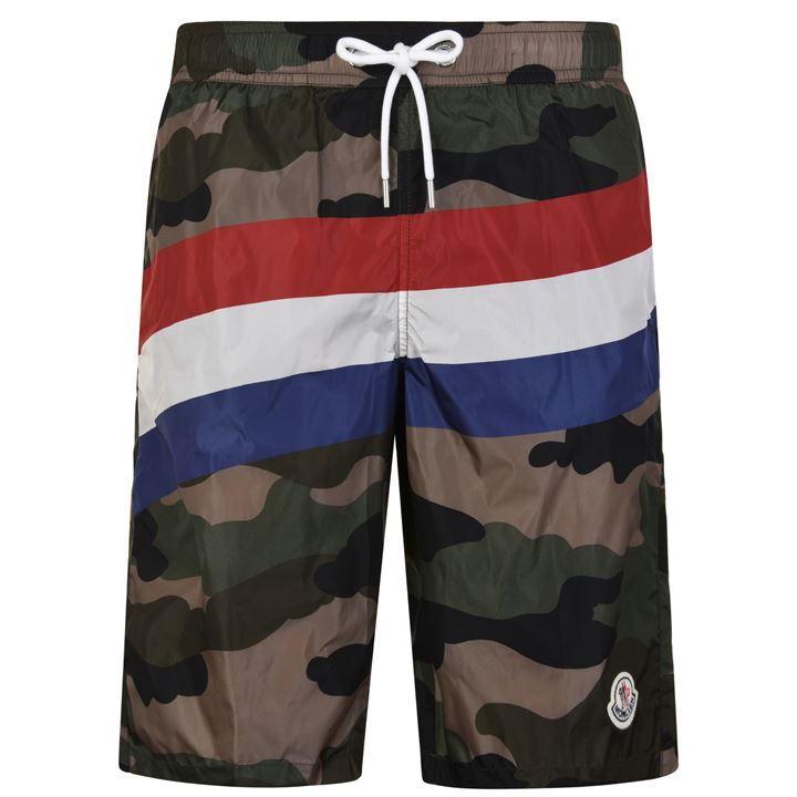 moncler camo swim shorts