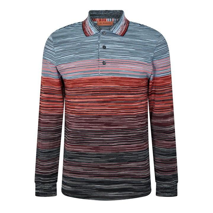 HOT Flannels Mens Missoni Long Sleeve Polo Hot Missoni Long