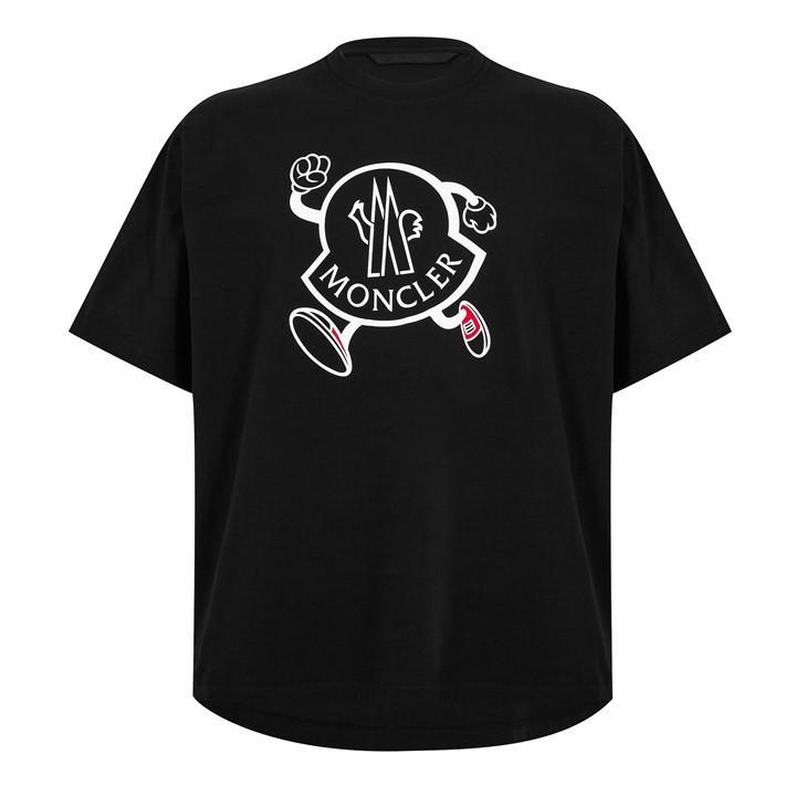 Moncler Run Logo T Shirt in Black for Men Lyst UK