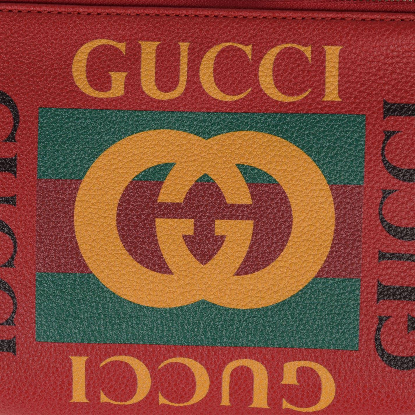 Gucci Leather Fake Logo Bum Bag in Red Lyst
