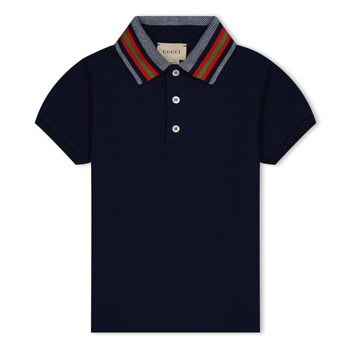 Gucci Cotton Polo Top With Web Boys in Blue for Men Lyst UK