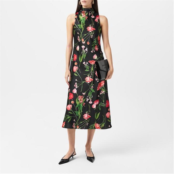 Ted Baker Connihh Floral Midi Dress in Black