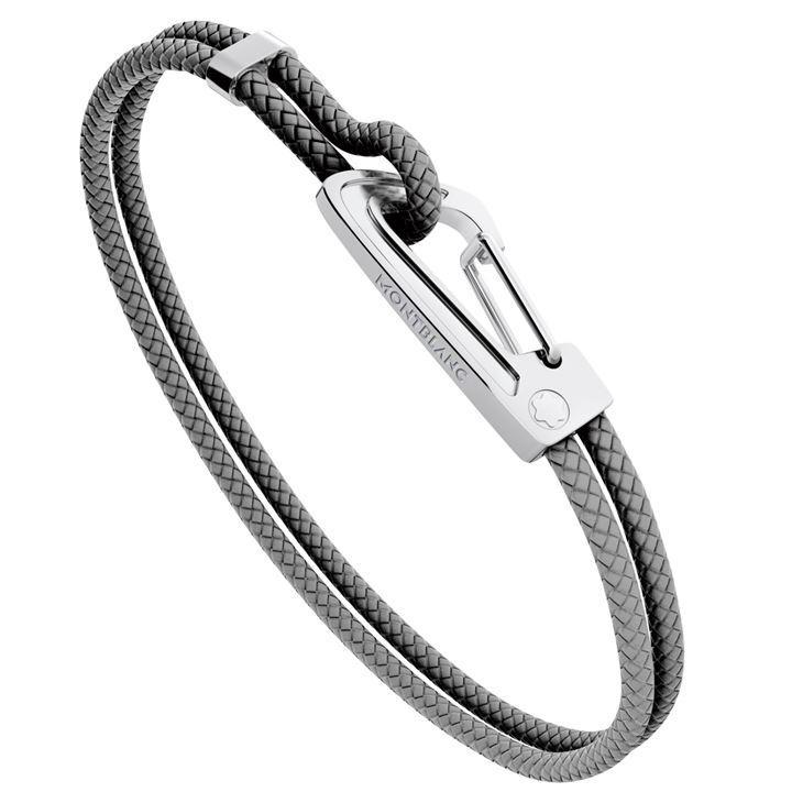 Montblanc Woven Leather Bracelet in Grey (Gray) for Men - Lyst