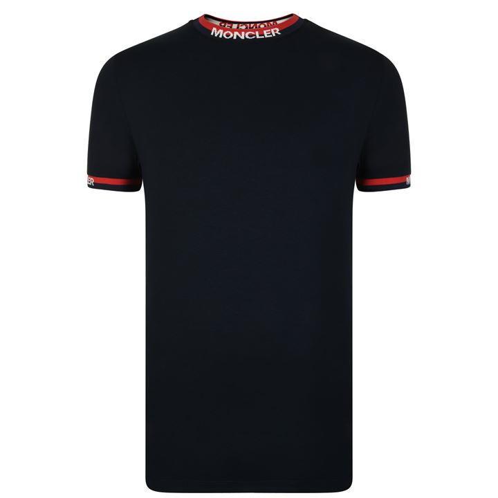 Moncler Cotton Logo Collar T Shirt in 