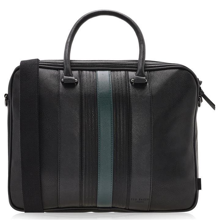 nevver striped pu document bag