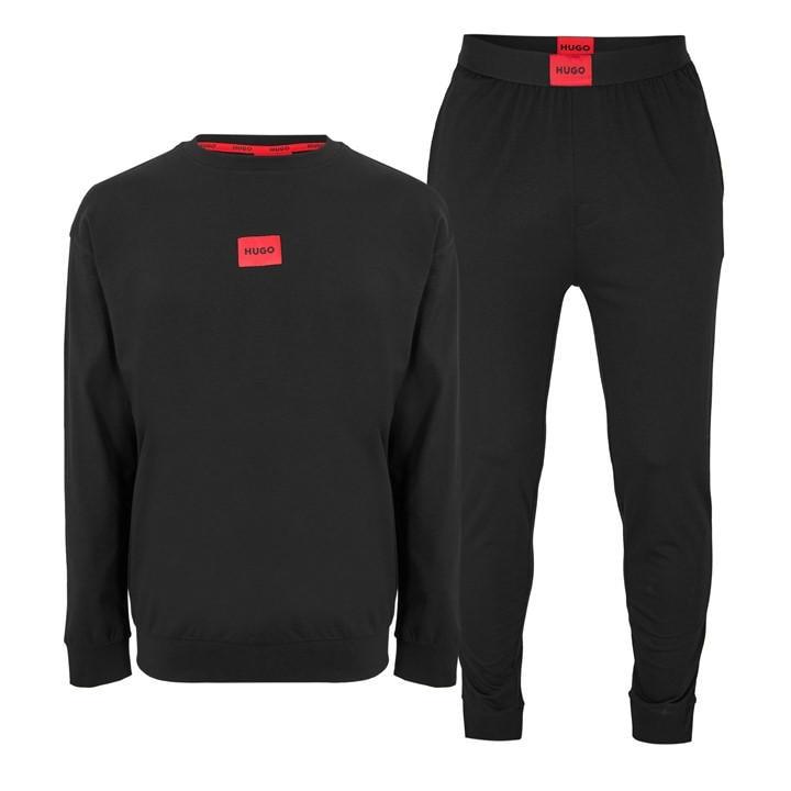 Pigiama Uomo HUGO Galaxy_long Set 10253443 01, In Morbido Cotone Ed Elastan, Vestibilità Comoda, Total Look Notte