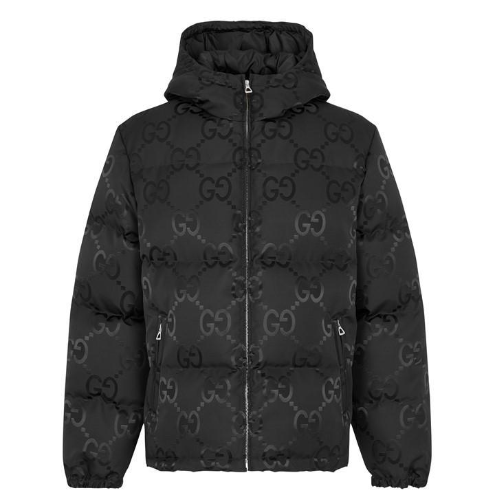 Gucci Gg Monogram Jacquard Puffer Coat in Black for Men | Lyst UK
