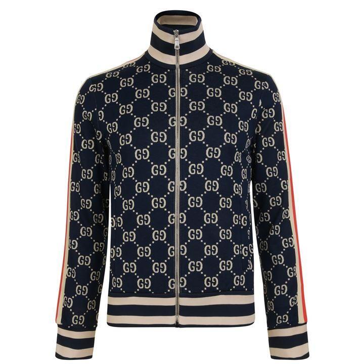 Gucci GG Jacquard Cotton Jacket in Navy (Blue) for Men - Save 12% - Lyst