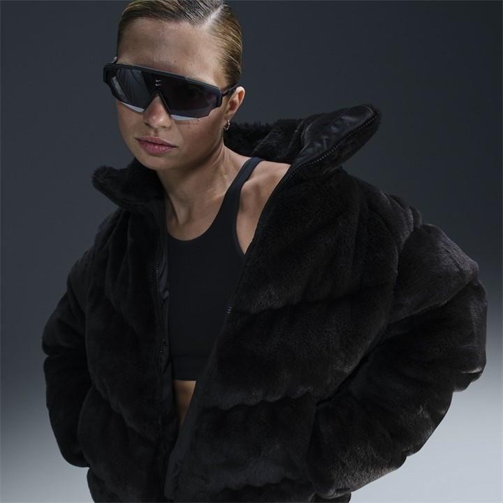 nike black fur jacket