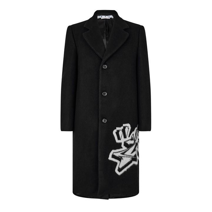 Off-White c/o Virgil Abloh Single-Breasted Skate Coat in Black for