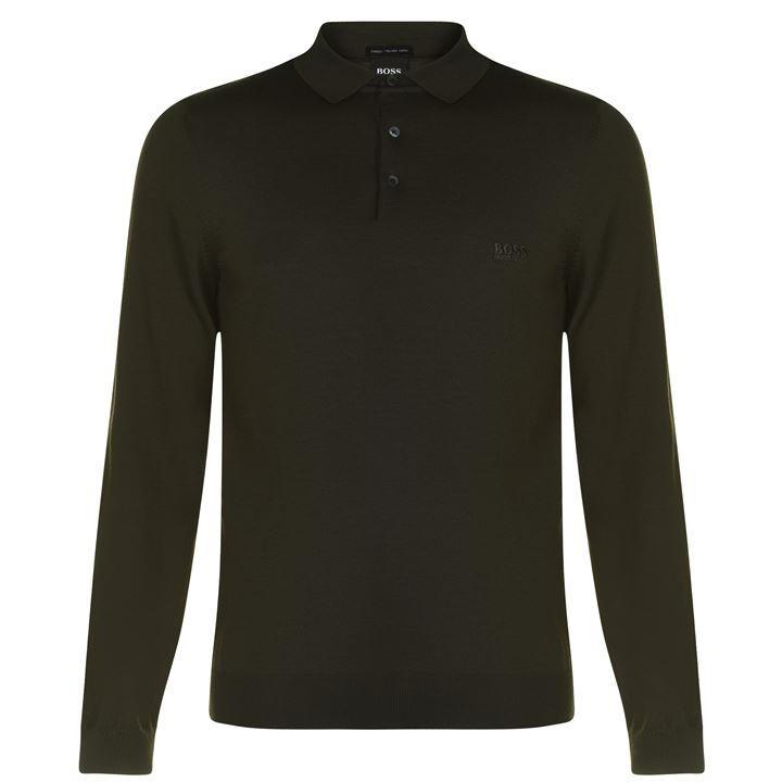 BOSS by Hugo Boss Long Sleeve Polo Shirt in Green for Men Lyst