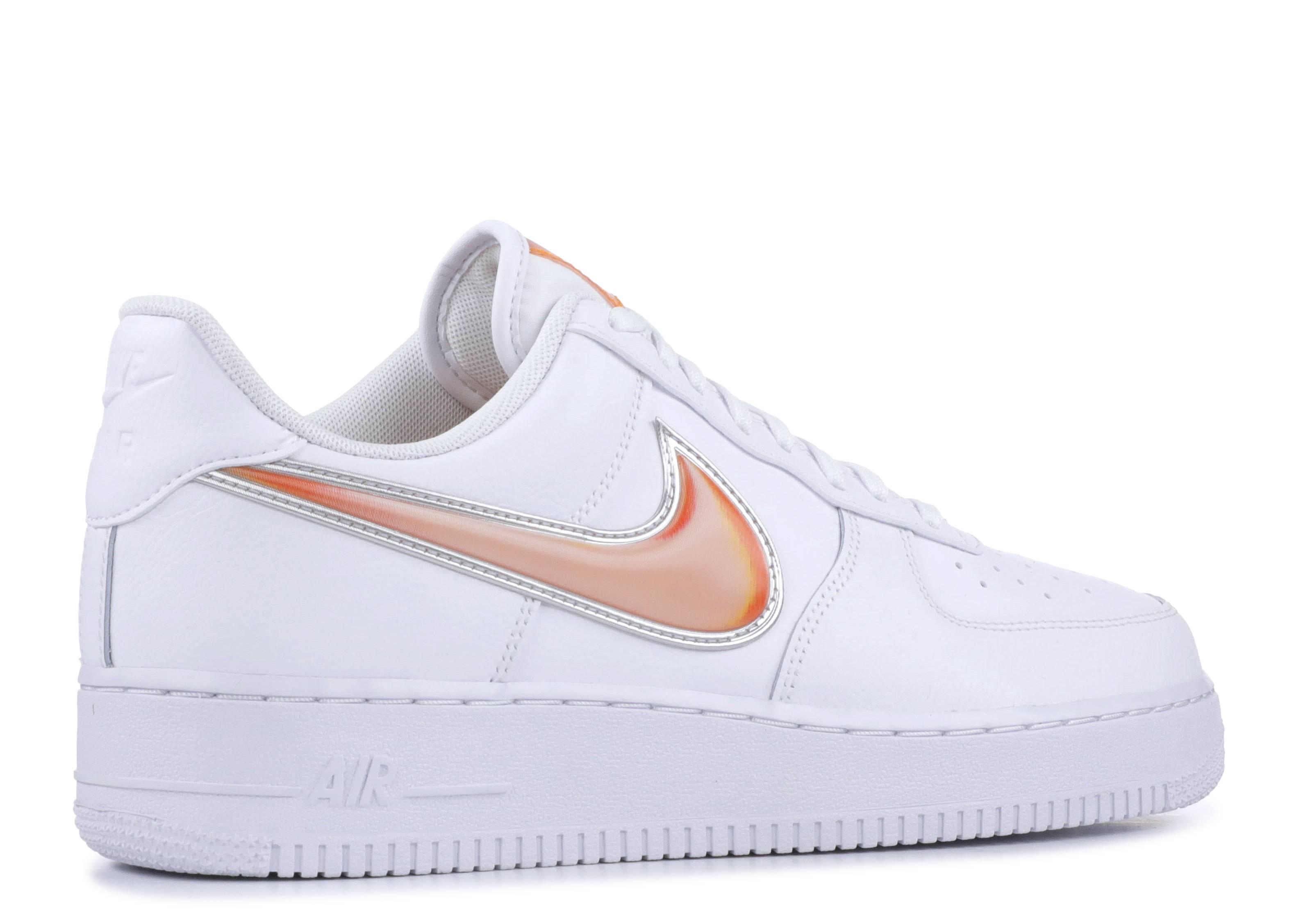 air force 1 low oversized swoosh white orange peel