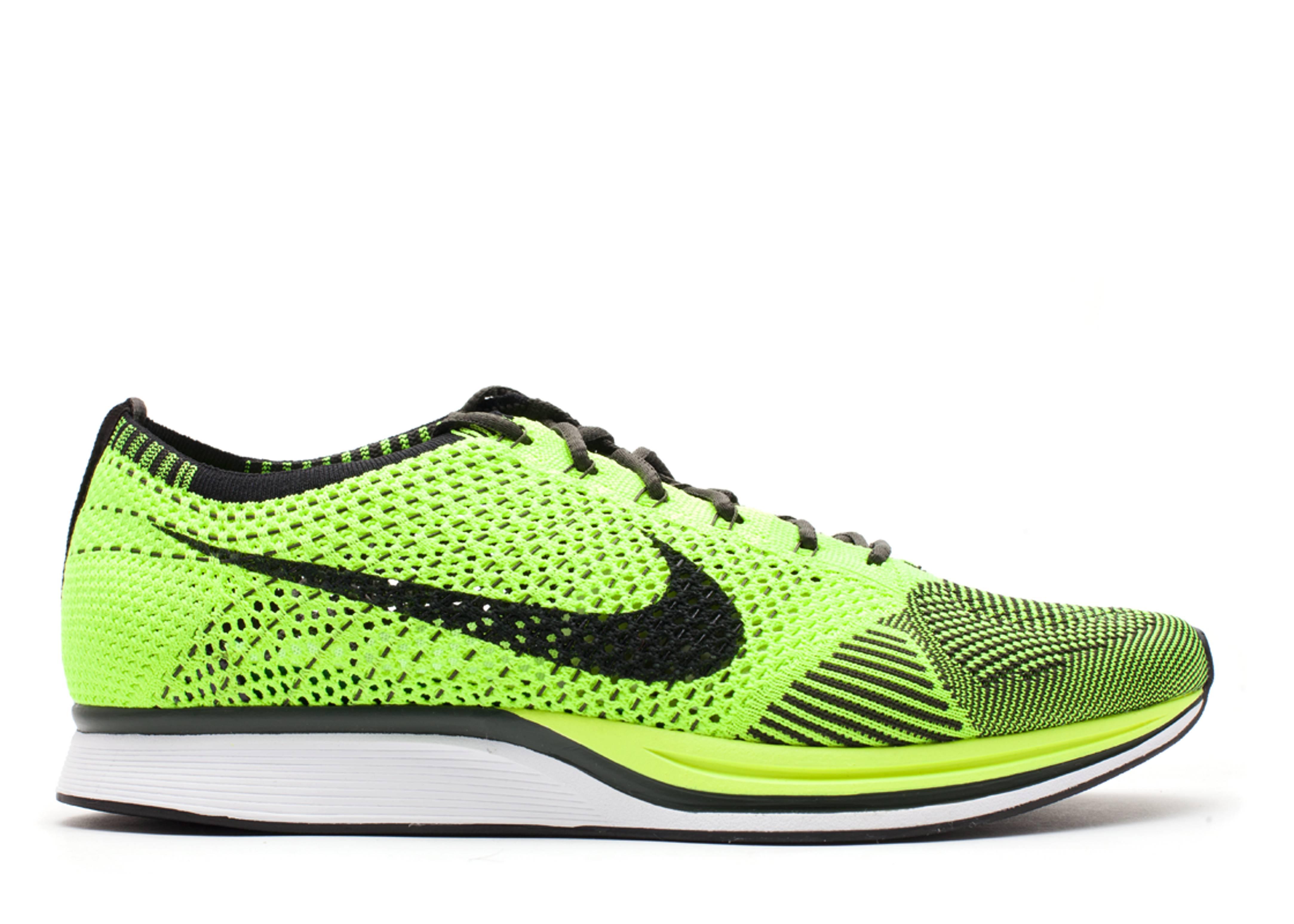 nike flyknit racer grey volt black