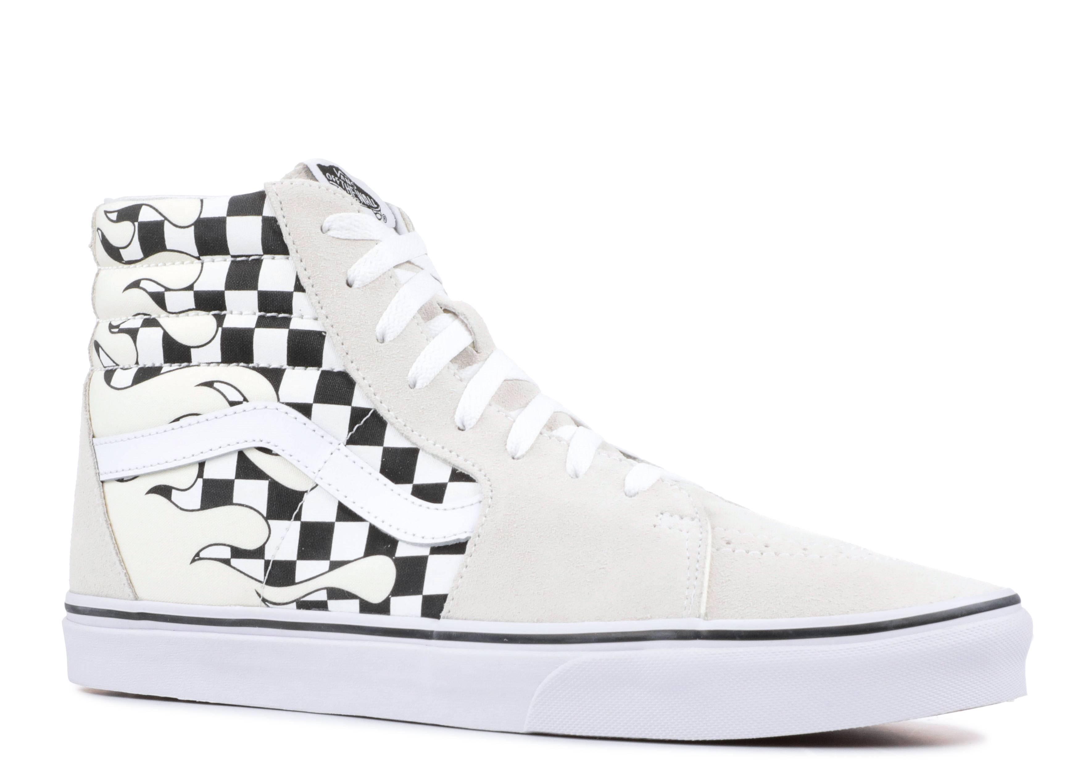 vans sk8 hi checkerboard flame