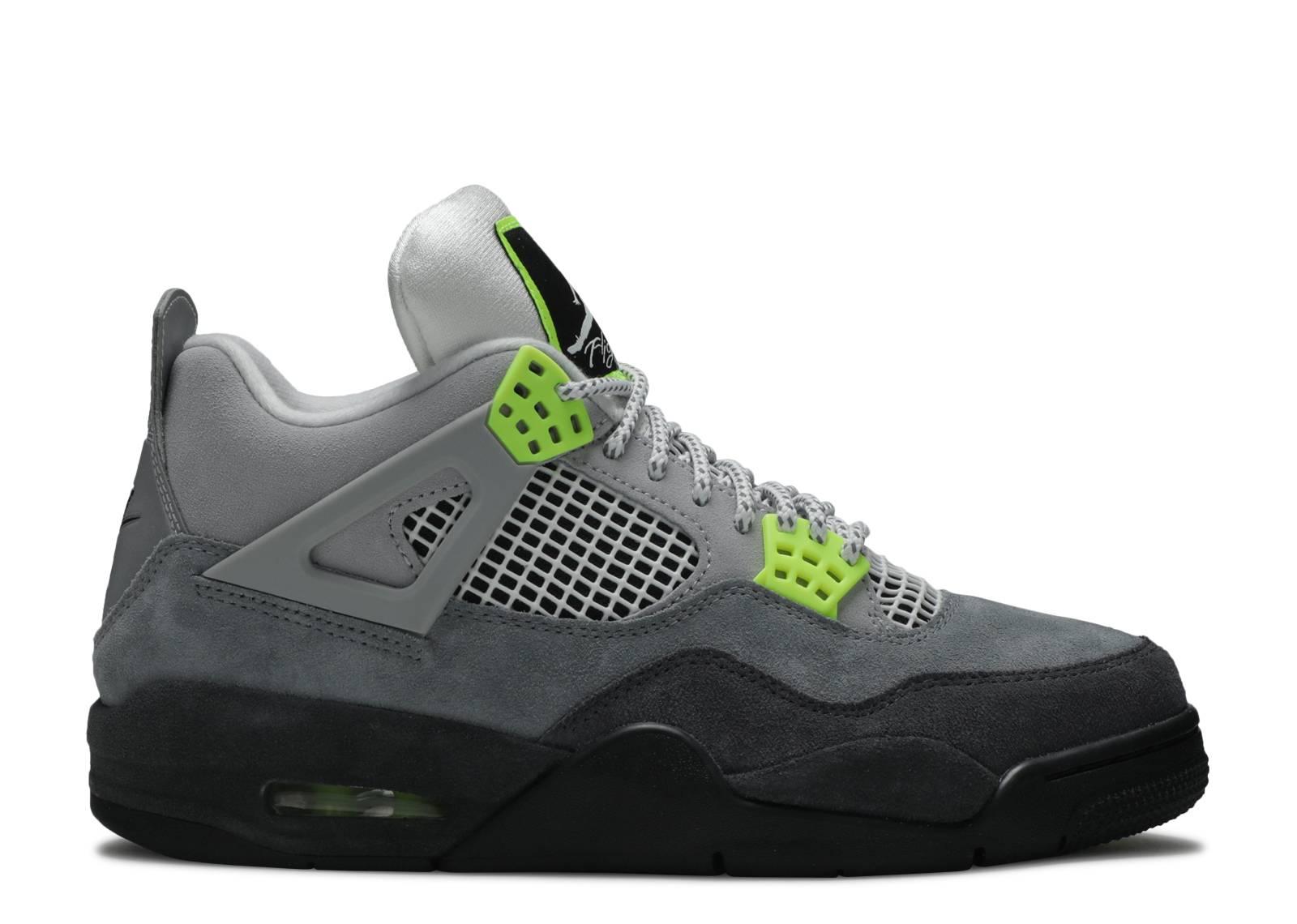 grey and neon nike shoes