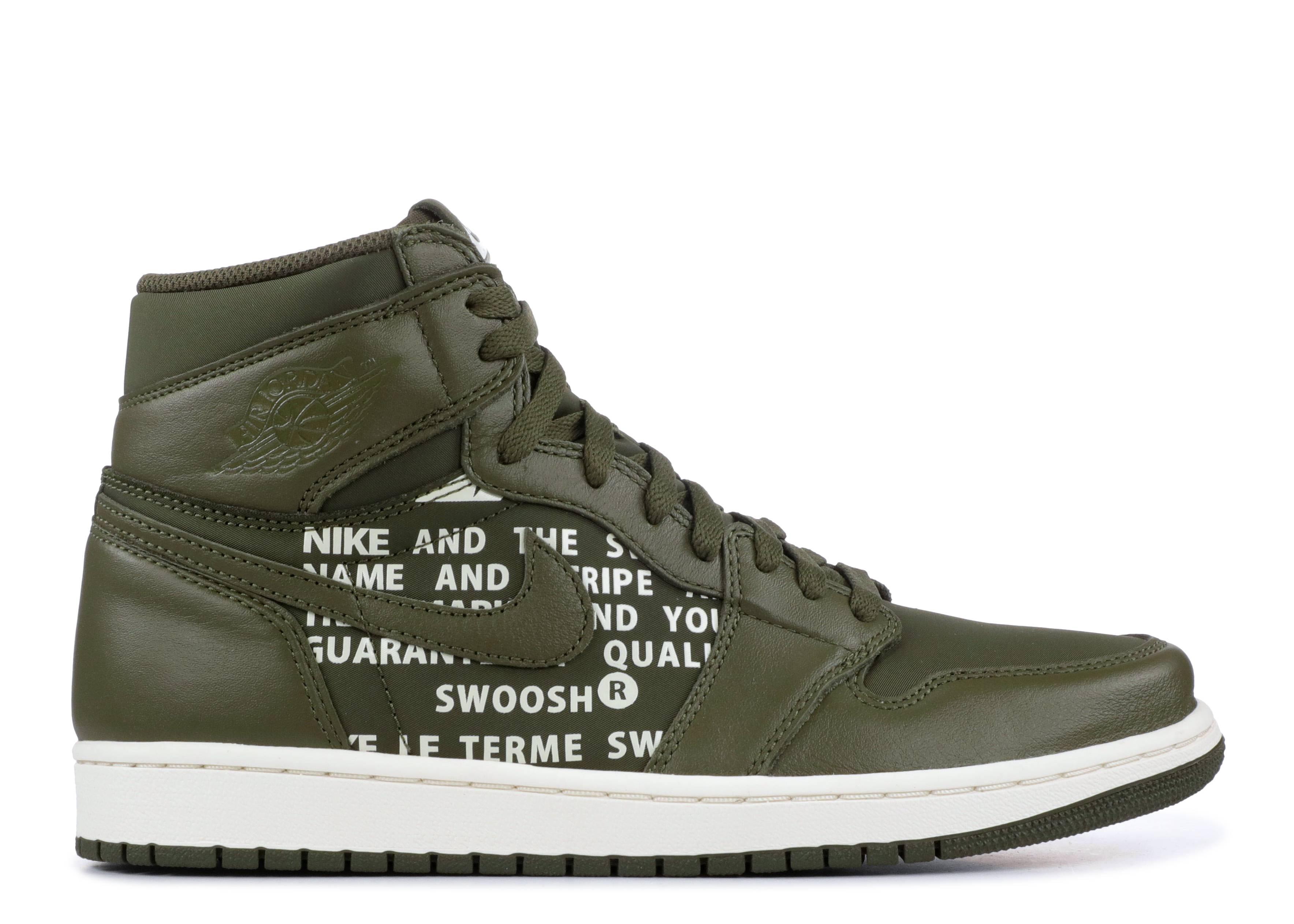 olive green high top nikes