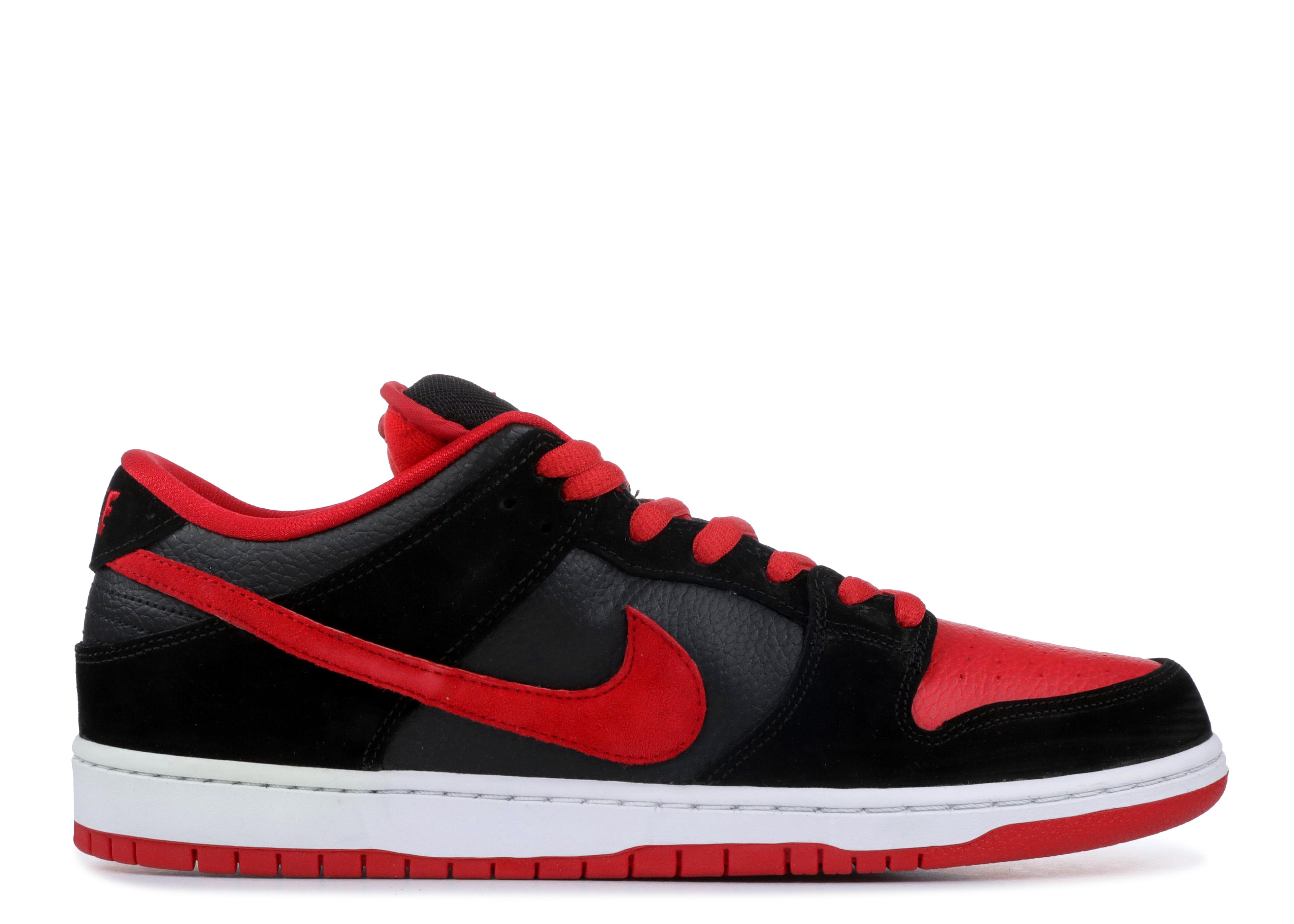 Nike Suede Dunk Low Pro Sb 'jpack' Shoes - Size 13 in Black/Red (Black